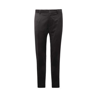 Dolce & Gabbana Slim-fit Trousers, male, Black, 2XL, Wool Trousers Made in Italy