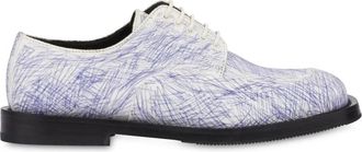 Moschino Blauwe Derby Schoenen met Scribble Print - Dames - Veterschoenen - Grijs - 37 EU - Katoen - Schoenen