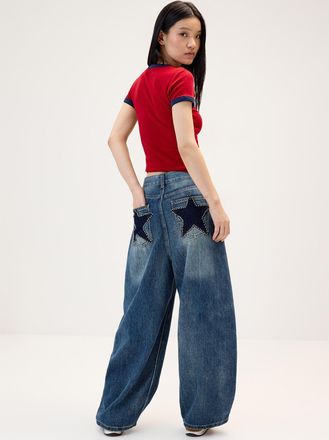 Twik Womens Star-shaped back pockets jean