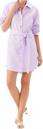 Fifteen Twenty Womens Tatum Ruched Sleeve Shirtdress In Lilac