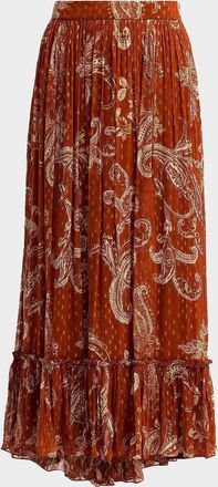 Hemant & Nandita Printed High-Low Maxi Skirt