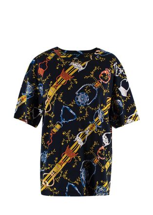 Herm&egrave;s Bleu Abysse Etriers Interlock Maxi T-Shirt Size M