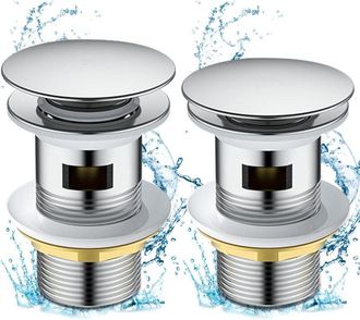 OEM Desag&uuml;e De Fregadero Emergente De 2 Uds, Drenaje De Fregadero De Ba&ntilde;o Cromado, Drenaje De Fregadero Con Desbordamiento Para Lavabo De Ba&ntilde;o Con Orifici