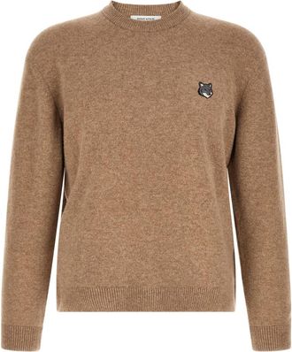 Maison Kitsun&eacute; Beige Crew Neck Sweater