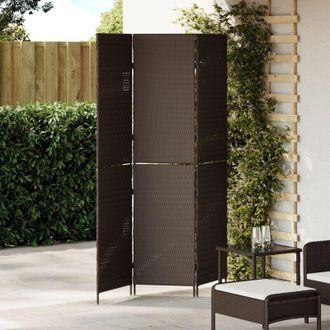 vidaXL Divider per stanze Pieghevole Marrone 146 x 180 cm polyrattan - Vidaxl