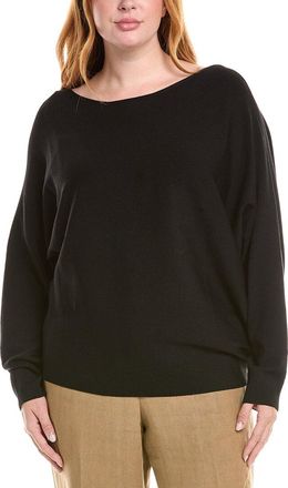Lafayette 148 New York Plus Asymmetric Dolman Silk-Blend Sweater