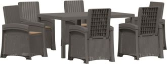 vidaXL Conjunto De Comedor De Jard&iacute;n 7 Uds. Gris Claro Y Taupe Pp Vidaxl