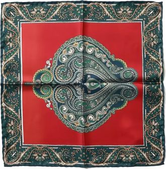 Franco Bassi paisley-pattern pocket square - men - Silk - One Size - Red