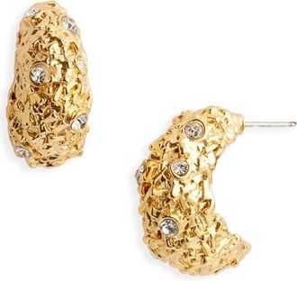 Karine Sultan Crystal Nest Hoop Earrings in Gold at Nordstrom