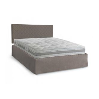 Dmora Dmora - Cama Matrimonial Dberish, Juego De Cabecero En Ecopiel Con Base Ortop&eacute;dica Y Cenefa, 100% Made In Italy, Con Colch&oacute;n Incluido, Cm 160x190, T&oacute;r