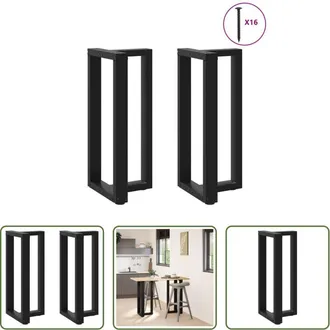 vidaXL Gambe in acciaio - Gambe per tavolo da bar a forma di T 2 pz nere 40x35x(90-91) cm in acciaio