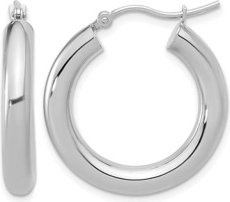 Diamond2Deal 14K Gold Polished Lightweight Round Shape Hoop Earrings