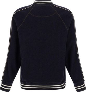 Wales Bonner Mens Blue Virgin Wool Bomber Clothing