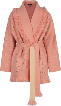 Alanui Truien & Vesten, Dames, Roze, M, Linnen, Bandana Jacquard Vest