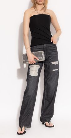 Versace Top With Bare Shoulders, Womens, Black