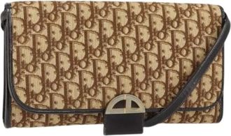 Dior Pre-owned Vintage Trotter Canvas Schoudertas - Dames - Vintage Schoudertas - Beige - ONE Size - Leer - Vintage