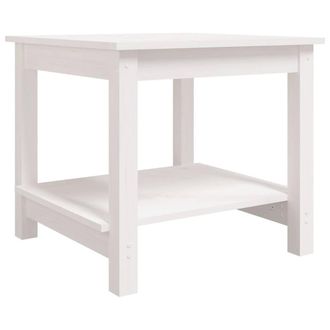 Berkfield Home Coffee Table White 50x50x45 cm Solid Wood Pine | Size: 50 x 50 x 45 cm