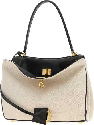 Balenciaga Womens Handle Top Bag Multicolor Lamb Fabric