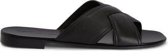 Giuseppe Zanotti Flavio crossover-strap sandals - men - Leather/Rubber/Leather - 41 - Black