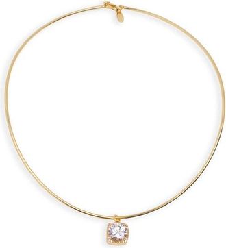 Argento Vivo Bezel Cubic Zirconia Pendant Necklace in Gold at Nordstrom