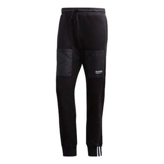 adidas originals Vocal Pants Logo Printing Splicing Bundle Feet Sports Pants Black FP7708
