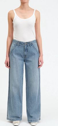 Daze Kickback High Waist Palazzo Wide Leg Jeans In Later