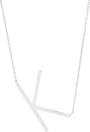MAX + STONE Sterling Silver Large Sideways Block Initial Letter Necklace