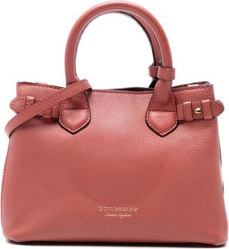 Burberry Pre-owned Handbags, female, Pink, Size: ONE SIZE Pre-owned Leather Top Handle Bag