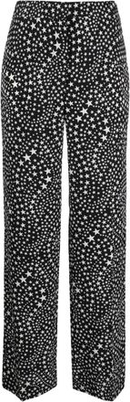 Stella McCartney star-print silk trousers - women - Silk - 46 - Black