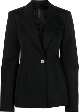 ジャケット THE ATTICO FW23 BLAZER BLUE (237WCG26_W041258) THE ATTICO Glen pinstriped woven blazer | NET-A-PORTER