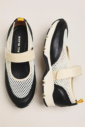 All Black Mesh Mary Jane Sneakers