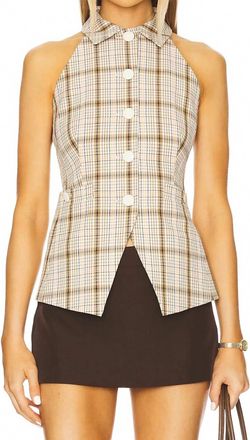 Veronica Beard Orlinda Vest In Dark Stone Multi