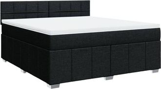 vidaXL Vidaxl - Cama Box Spring Con Colch&oacute;n Tela Negro 180x200 Cm
