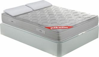 Pikolin Pikolin - Pack descanso colchón viscoelástico de espuma hr + canapé base abatible blanco y almohadas de fibra 135x190