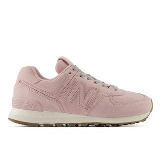 New Balance Womens 574 in Pink/Grey/White Leather, size 3.5 Narrow