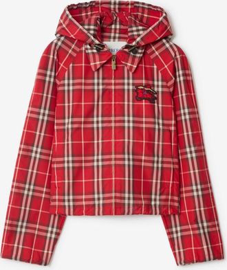 Burberry Cropped Check Newcott Hooded Jacket