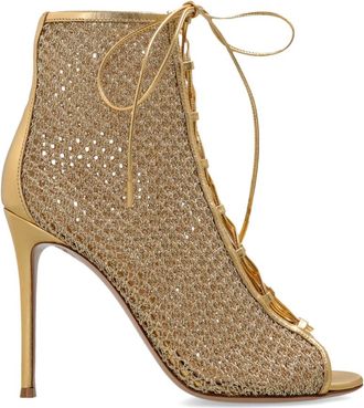 Gianvito Rossi Sandalen met hoge hak - Dames - Sandalen met hakken - Geel - 37 EU - Leer - Schoenen