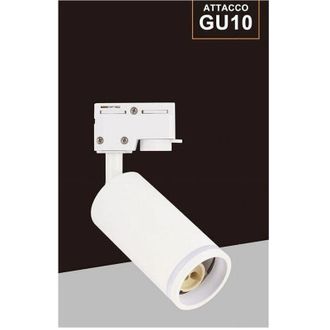 Trade Shop Trade Shop Traesio - Trade Shop - Lampada Portafaretto Cilindrico Per Binario Monofase Orientabile Attacco Gu10 194c - Blanco