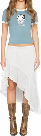 Daisy Street Womens Lovelace Midi Skirt In White