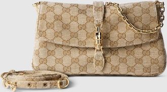 Gucci Aperitivo Crystal Medium Shoulder Bag, Beige, GG Canvas