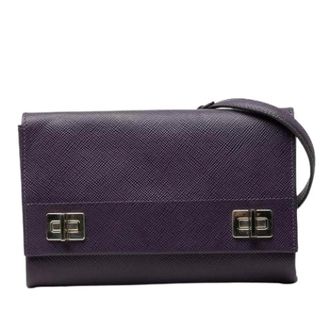 Prada Pre-owned Crossbody Bag - Dames - Pre-owned - Paars - Maat: ONE Size Leer
