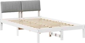 vidaXL Estructura De Cama Con Cabecera Y Gris Claro 120 X 200 Cm Vidaxl