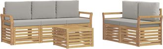 vidaXL Conjunto De Sof&aacute;s De Exterior 6 Uds. Blanco Y Gris Claro Vidaxl