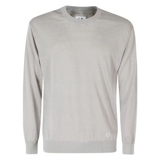 C.P. Company Flax Knitwear - male - C.P. Company - Round-neck Knitwear - Gray - L - Knitwear