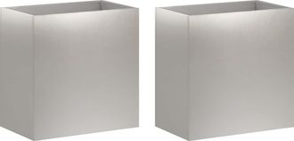 vidaXL Macetero De Jard&iacute;n 2 Uds. Plateado 50 X 30 X 40 Cm Vidaxl