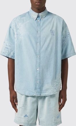 Acne Studios Camicia bowling relaxed fit in cotone organico effetto usurato