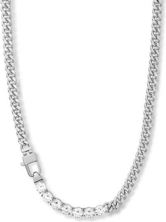 Melinda Maria Julian Loves Cubic Zirconia Necklace in Silver-White at Nordstrom, Size 16