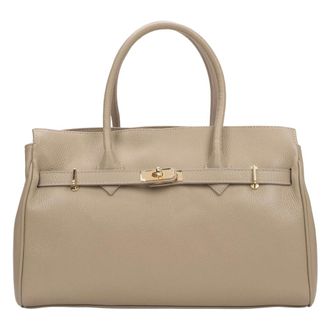 Estro & Luminara Handbags, female, Beige, Size: ONE SIZE Large Top-handle Bag