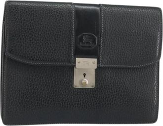 Burberry Pre-owned Clutchtas - Dames - Vintage Clutch - Zwart - ONE Size - Leer - Vintage