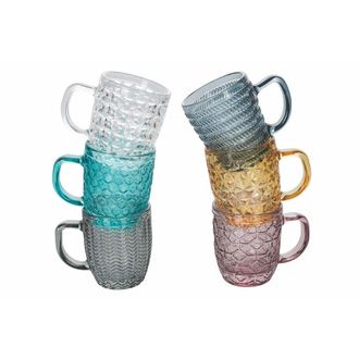 Villa D'Este Home Tivoli Set Geometrías de 6 vasos de cristal